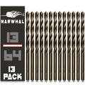 Narwhal 13/64 Inch Drill Bit (13 Pack) Cobalt for Metal & Stainless Steel - size: 13/64 in