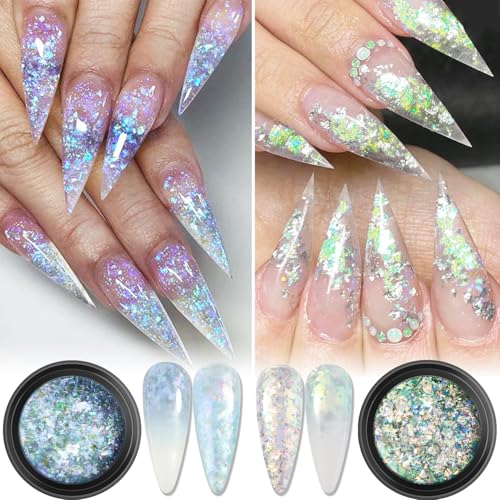 Fcozpjk Chrome Nail Powder Set 24 Colors Gold Silver White Peal Chrome Art - color: Chrome Set 2