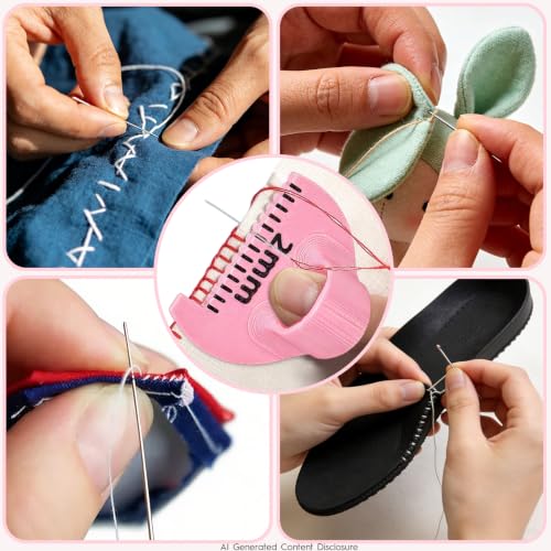 Edge Stitch Lock and Sewing Gauge, 2mm/3mm/4mm Edge Sewing Lockranding Tool, Quilting Templates Rulers Needle Gauge Measuring Seam Gauge for Fabric Straight Stitching(Pink) - color: Pink