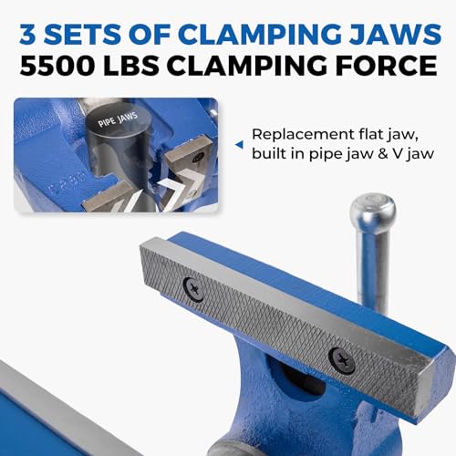 Forward DT100 4 Inch Heavy Duty Bench Vise with 360° Swivel Base and Head - size: 4 Inch