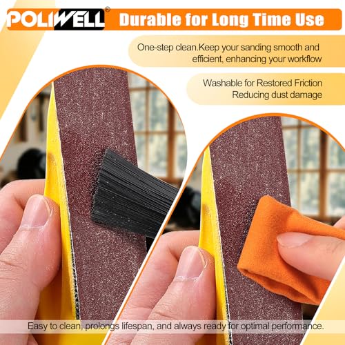 POLIWELL 120Pcs Micro Detail Sandpaper Kit with 3.5”×1” Hand Sanding Block - size: 80-600Grit