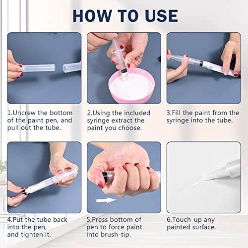 LANBEIDE 5 Refillable Paint Pens for Wall and Furniture Touch-Ups - size: 5 Count (11 pcs kit)