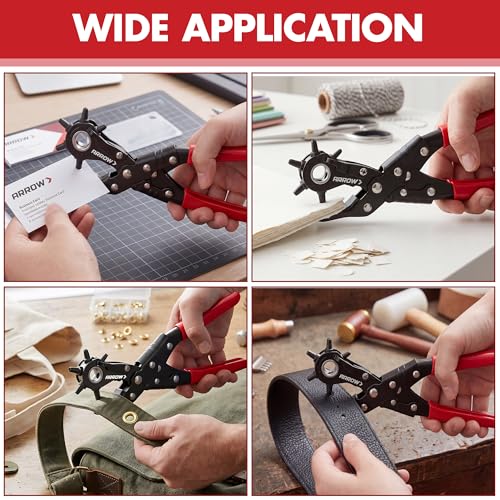 Arrow Belt Hole Puncher with Rotary Punch Head