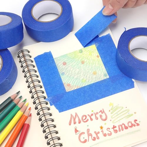 LONGKEY Painters Tape Blue Masking Tape 1 Inch X 20 Yards, 8 Rolls - color: 8 Roll x1 Inch, Blue