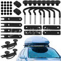 4 Pcs Roof Box U-Bolt Clamps, Upgraded Rooftop Cargo Carrier Rack Bolts, Car Van Mounting Fitting Kit 85mm Inner Width Metal U-Bracket Clips w/ 8 Lock Nuts 2 Straps