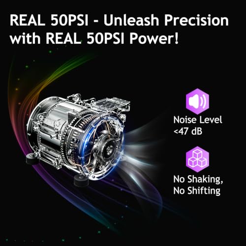 50PSI Dual Action Airbrush Kit with Compressor