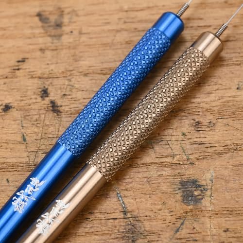 3 Pcs 2.95" Mini Precision Hobby Tool Set - Red Gold Blue Aluminum Alloy Glue Applicator Needles for Adhesive Dispensing Model Building Polymer Clay Sculpture