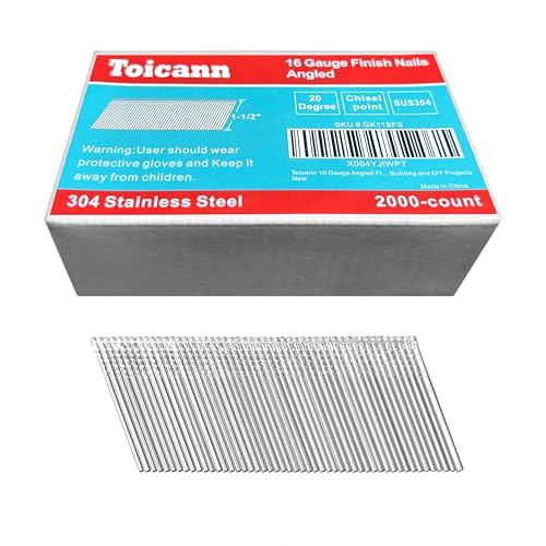 16 Gauge 20-Degree Angled Finish Nails 1-1/2 Inch, 2000-Pack - size: 1-1/2"~2000pcs