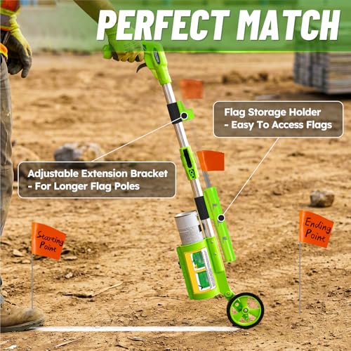 zozen Marking Paint Wand, 20 Marking Flags&Holder, 3-Line Widths Adjustable