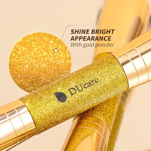 DUcare Foundation Makeup Brush Set Double-ended 2Pcs Kabuki Contour Makeup Brushes for Liquid Powder Concealer Cream Blending Blush Face Makeup Tools Kit - color: D06