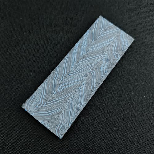 1-Piece G10 Knife Handle Material Block - 5 Color Damascus Pattern Options for DIY Knife/Gun Handle Crafting. 5.1"x1.7"x0.3" Precision Cut (Black&Blue) - color: Black&Blue