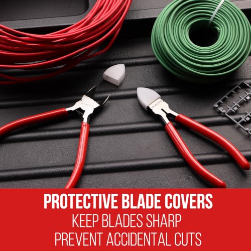 WORKPRO 2 Pack Wire Cutters, 6 Inch Precision Flush Cutters, Side Cutters - color: Red