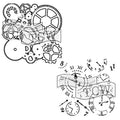 The Crafter’s Workshop - Reusable Mechanical Stencil for Painting and Crafts – Time and Gear Motif for Journaling and Canvas – 2 Pk, 6" x 6" – Gears/Time Travel 6x6 - style: Gears / Time Travel 6x6