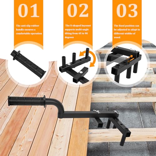 Deck Board Straightening Tool,Decking Board Bender for Straightener Bending Boards to Tighten up The Gaps,Heavy-Duty Steel Adjustable Deck Tool Fit for Wood,PVC Composite,420mm/16.5inch