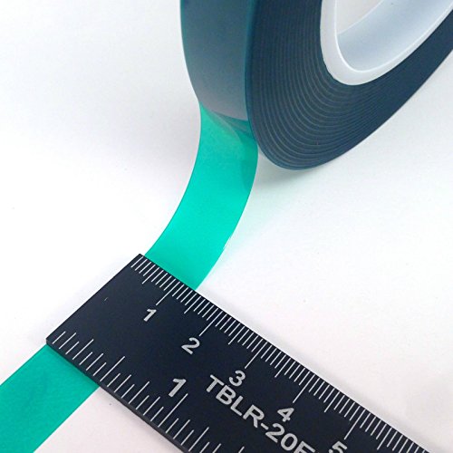 High Temp Masking Supply 1/2" x 72 Yards 400ºF Green Polyester PET Tape - size: 1/2" Wide X 72 Yards Long