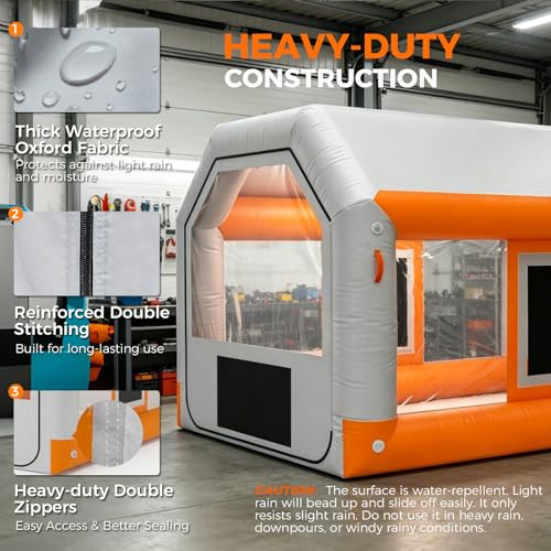 10x8.5x7ft Inflatable Paint Booth, Light Water-Resistant 210D Oxford Portable Spray Booth with Powerful Blower, Professional Mobile Workshop for Car Parts Furniture Crafts - size: 10*8.5*7 ft