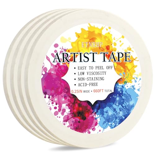 Artist Tape for Watercolor Paper Borders, 0.25in 4 Packs 660ft Total - size: 0.25 inch