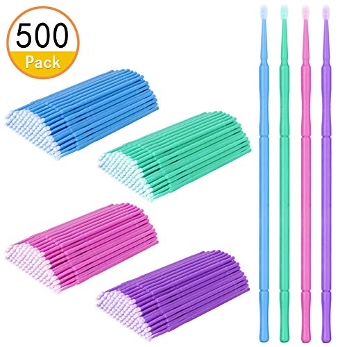 500 PCS Disposable Micro Applicator Brush, 2.5mm, Dark Blue - color: Dark blue, 2.5mm