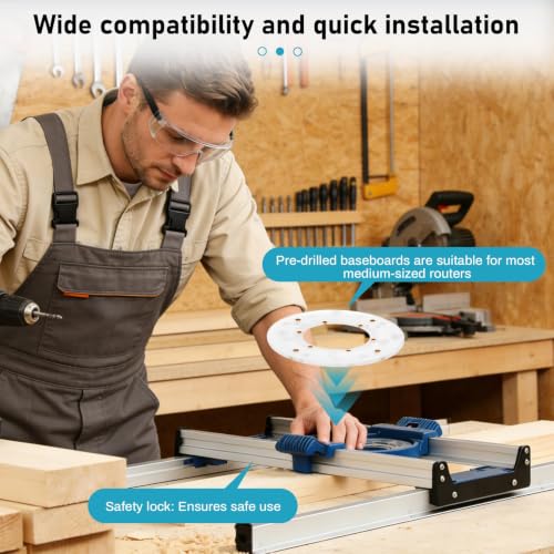 Benchtop Board Slab Flattening Jig for Most Woodworking Routers - size: More Assembly