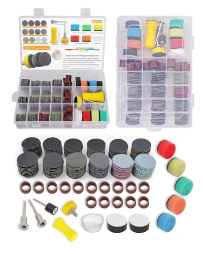 268 PCS 1 Inch Wet Dry Sanding Discs Drums for Dremel Bits 60-10000 Grit