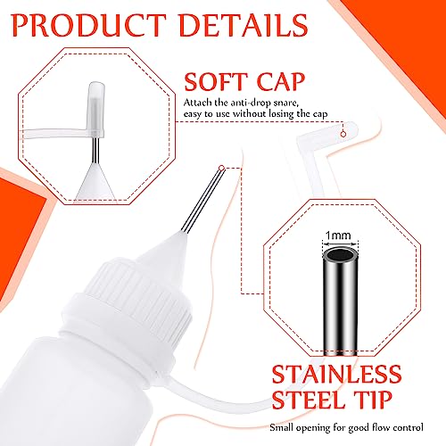Zhehao 100 Pcs 10 ML Metal Applicator Bottle, Mini Glue Bottle for DIY Craft, Acrylic Painting, Quilling, Art Projects(White) - color: White