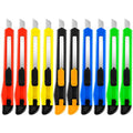 10 Pack Box Cutter Retractable, 9mm Razor Knife, Utility Knife - color: 10-multicolor