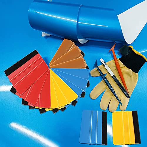Frienda 12 Pcs Felt Edge Squeegee for Vinyl, 4 Inch Plastic Edge Tool