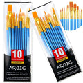 Acrylic Paint Brush Set, 2 Packs / 20 pcs Nylon Hair Brushes - size: 20pcs-blue