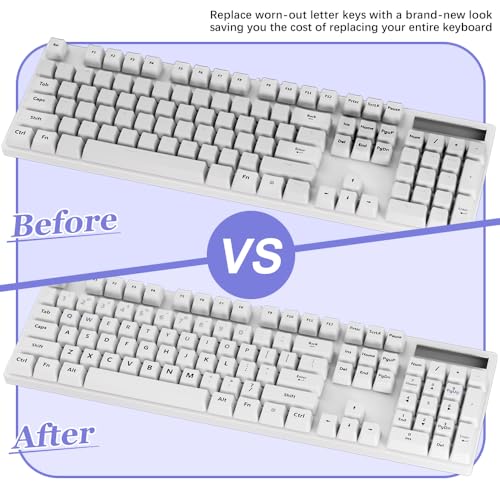 ProElife Gradient Keyboard Letter Stickers with Tweezer, Short, Gray - color: Ombre Gray
