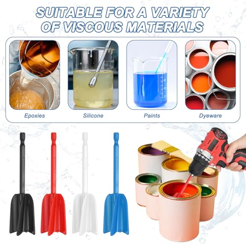 PATIKIL 3Pcs Silicone Resin Mixer Paddles, 8.7" Paint Stirrers, White - color: White, size: 8.7"