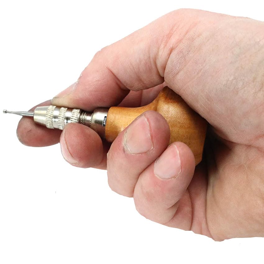 Graver Chuck Mushroom Wooden Handle Millgrain Reamer Broaches Pin Vise File Vice 2 Collet 0-3 mm