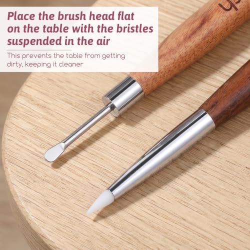 2 Pcs Dual-Ended Silicone Nail Art Sculpture Pens, 3D Gel Carving & Metal