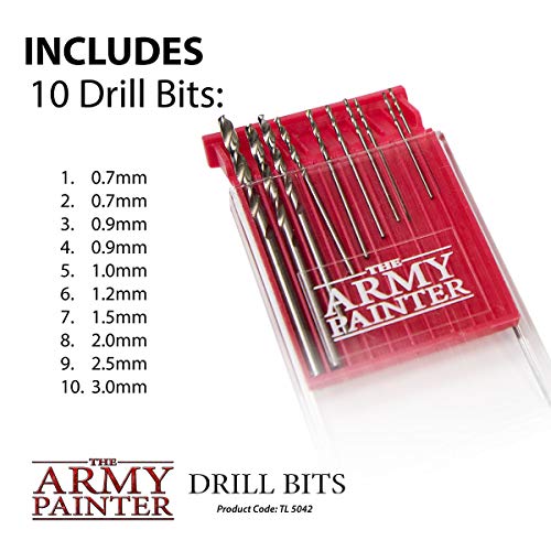 The Army Painter, Drill Bits, Pack of 10 Different Sizes, Ø 0.7mm to 3.0mm - color: Drill Bit Set