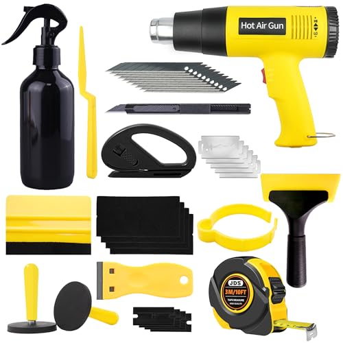 Vinyl Wrap Kit with 2000W Heat Gun, Car Wrap Kit and Window Tint Tools - color: yellow&black