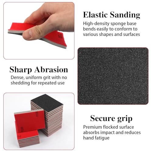 27 Pcs Sanding Sponge Block Pads, 120 Grit Fine Sandpaper Sand Paper - size: 120 Grits