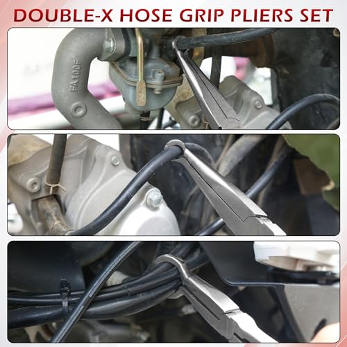 TOOLEAGUE 3Pcs Extra Long Hose Gripper Pliers Set, 11" Long Reach Pliers - size: 3pcs,11"