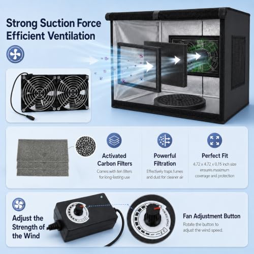 Airbrush Spray Booth with Dual Exhaust Fans, Portable Paint Booth