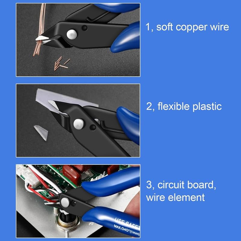 2-Pack Micro Flush Cutters, Wire Cutter, Craft, Jewelry, Electronics