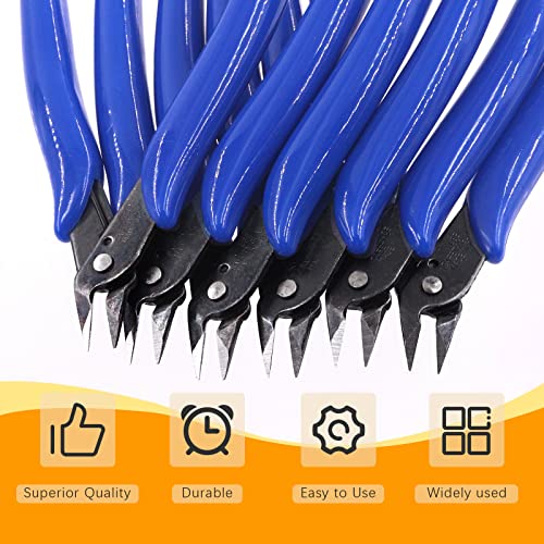 6Pcs 5 Inch Micro Wire Flush Cutters, Precision Plastic Model Flush Cutter Side Cutting Pliers, Ultra Sharp Flush Nippers Tool For Electronics Industry/Jewelry Processing/Hobby Model Making