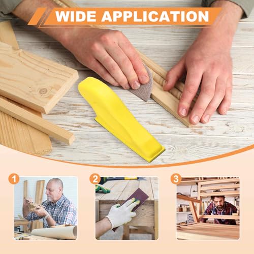 HARFINGTON 70 Pcs Detail Sander Paper 400 Grit 3.5" x 1.2" Micro Hand Sanding Papers Sheets Wet Dry Sandpapers with Sanding Block Tool for Wood Furniture Crafts Woodworking - style: 400 Grit