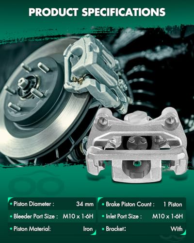 SCITOO 18B5002 Rear Left Disc Brake Caliper Assembly With Bracket - size: Rear Driver[18B5002]