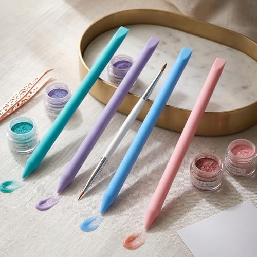 Silicone Stir Sticks - 4 Pcs Reusable Epoxy Mixing Sticks, Pointed Mixing Stick for Paint, Mix Resin, Arts, Crafts, Handmade Crafts, Stirring Rods (4 Colors)