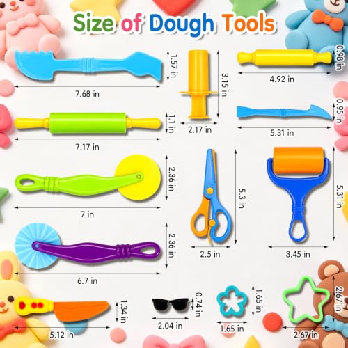 67 PCs Dough and Clay Play Tools Kit for Kids Ages 4-8 Educational Toys - size: Pack of 67
