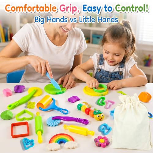 108 PCs Dough and Clay Play Tools Alphanumeric Kit for Kids Ages 4-8 - size: Pack of 108