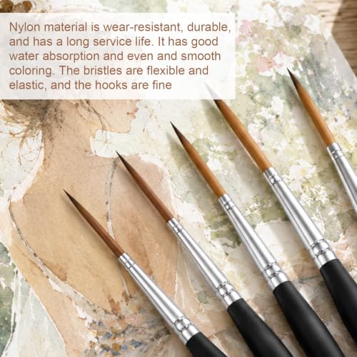 5 Pcs Long Liner Brush, Scroll Detail Long Liner Brushes