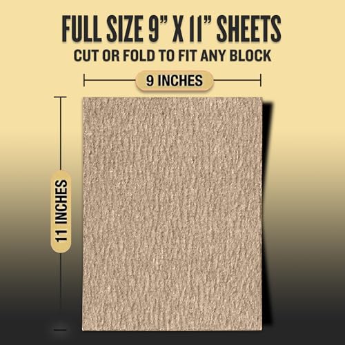 Sandpaper Sheets Commercial Pro, 180 Grit, Fine, 9” x 11”, 20 Pack
