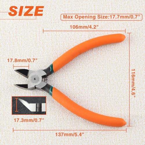 45° Angled Wire Cutters Ultra Sharp Wire Side for Precision Cutting Diagonal Pliers Flush Wire Snips