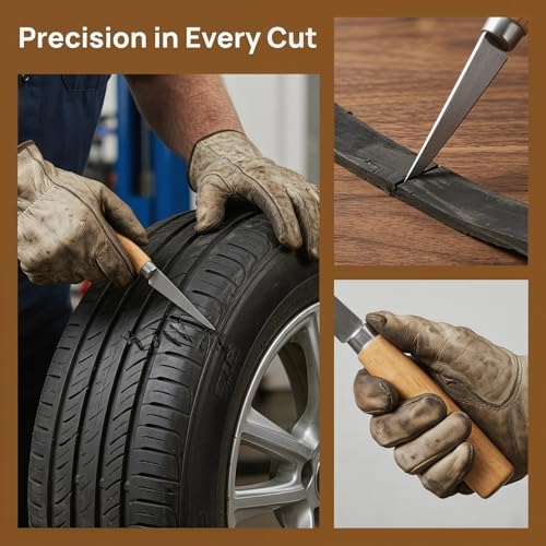 Tire Rubber Cutter Precision Tire Repair Tool Handle for Cutting Slicing and Repairing Design for Easy Use and Multi-functionality