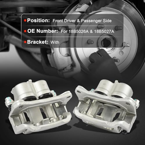 cciyu Front Left & Right Disc Brake Calipers With Bracket 18B5026A 18B5027A - size: Front[18B5026A+18B5027A]