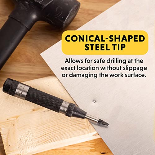 General Tools Heavy-Duty Automatic Center Punch #78 - Nail Punch Tool to Mark and Scribe - Machinist Tools - style: Heavy Duty Steel